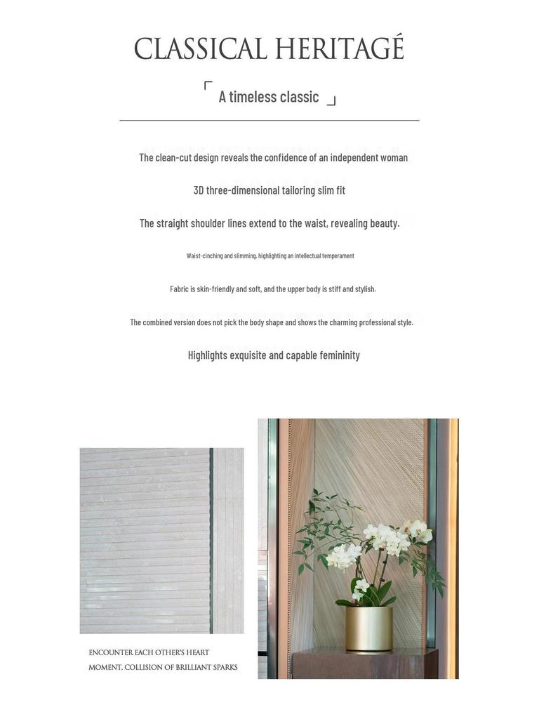 Off-White Square Neck Women's Professional Slimming Suit – Spring/Autumn Formal CEO Workwear