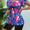 New Digital Printing Lace-up Pleated Ruffle Edge Large Size High-waisted Boxers