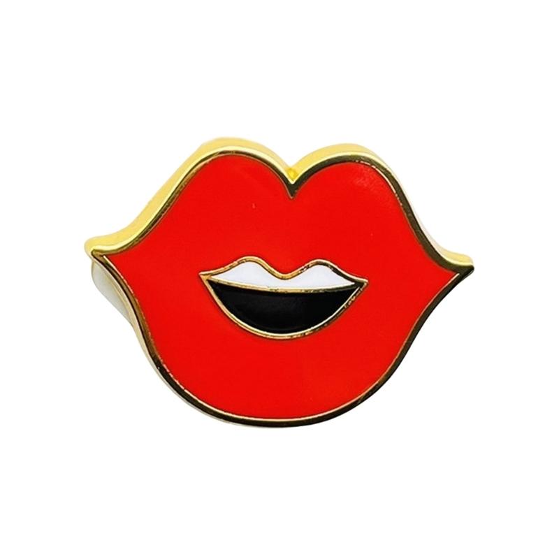 Mouth Shaped Lapel Pin Handmade Jackets Bag Backpack Badge Accessory Clothing Accessories for Elegant Women and Girls