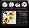 OLEVS 2890 Sport Men's Watches Moon Phase Chronograph Luminous Leather Strap Date Buisness Fashion Quartz Man Wristwatch