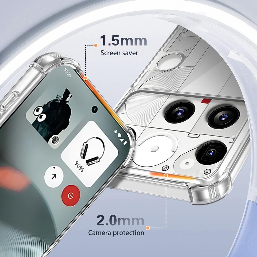 KEYSION Four-Corners Shockproof Transparent Case for Nothing Phone 3 Soft TPU+PC Clear Phone Back Cover for Nothing Phone 3