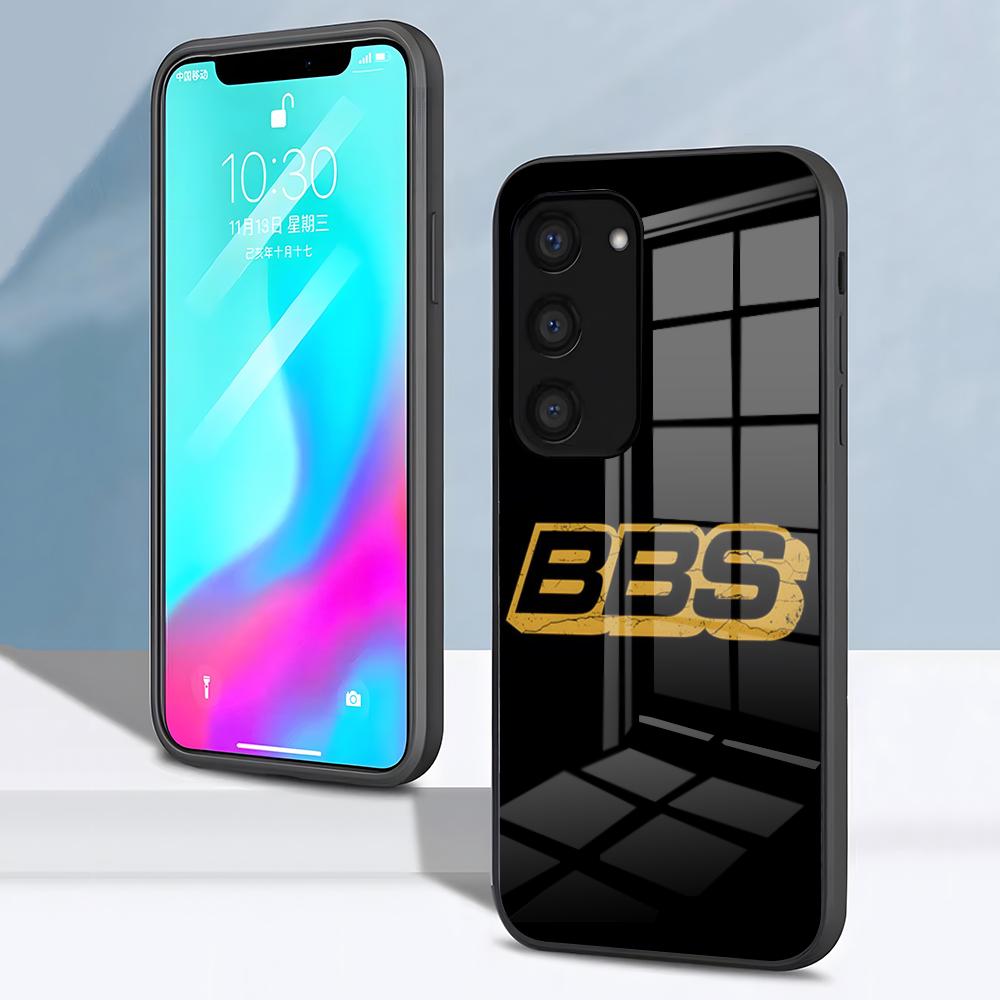 

BBS LOGO Phone Case For Samsung S26 S25 S24 FE S23 S22 S21 Plus S20 Ultra Note20Ultra Black Glass Cover Galaxy S25 FE