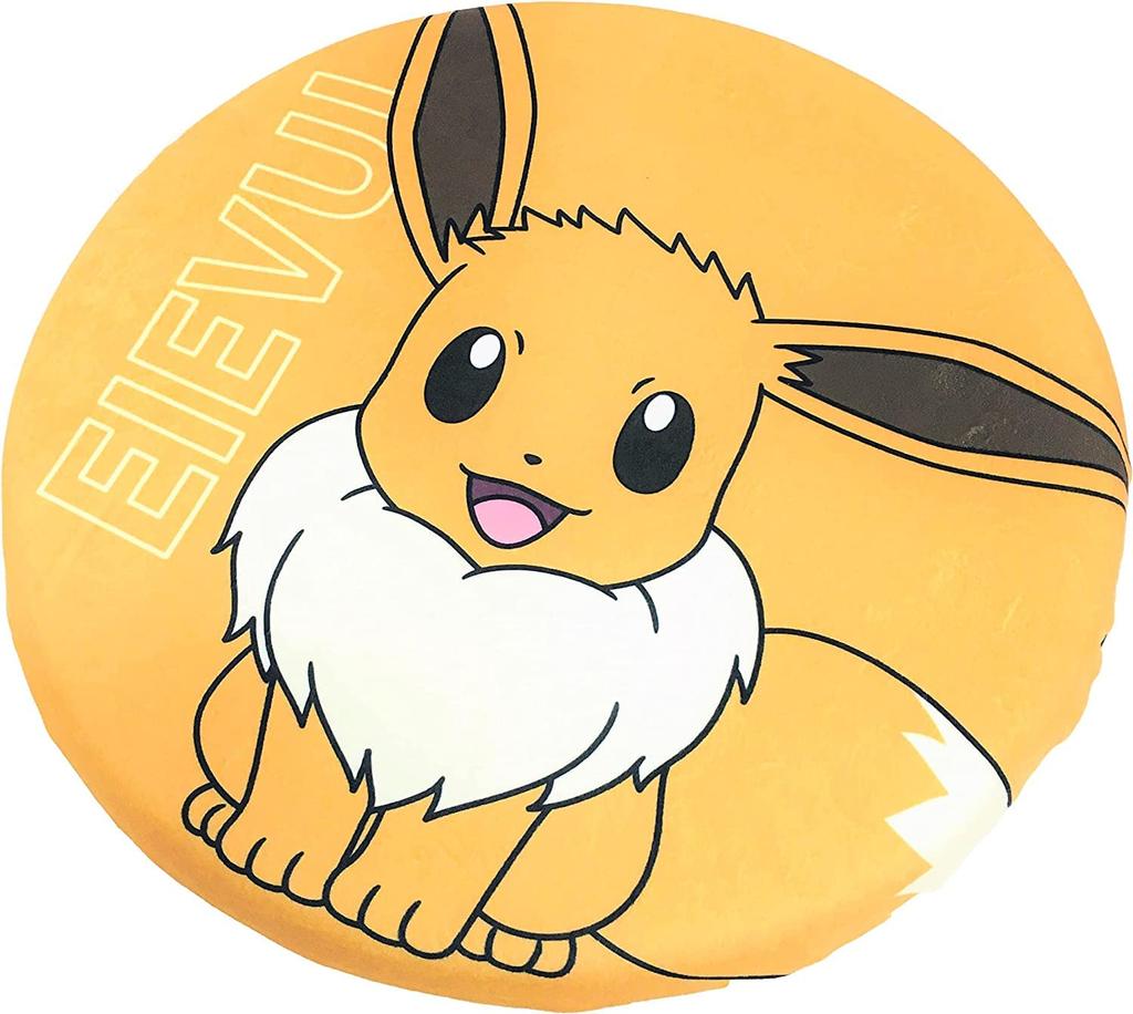 MORIPiLO Pokemon Big Plush Cushion with Ball Memory by Morishita Makura Poké (Eevee) Design, Foam, Brown, 40x40x4cm, (Product Number 370779)