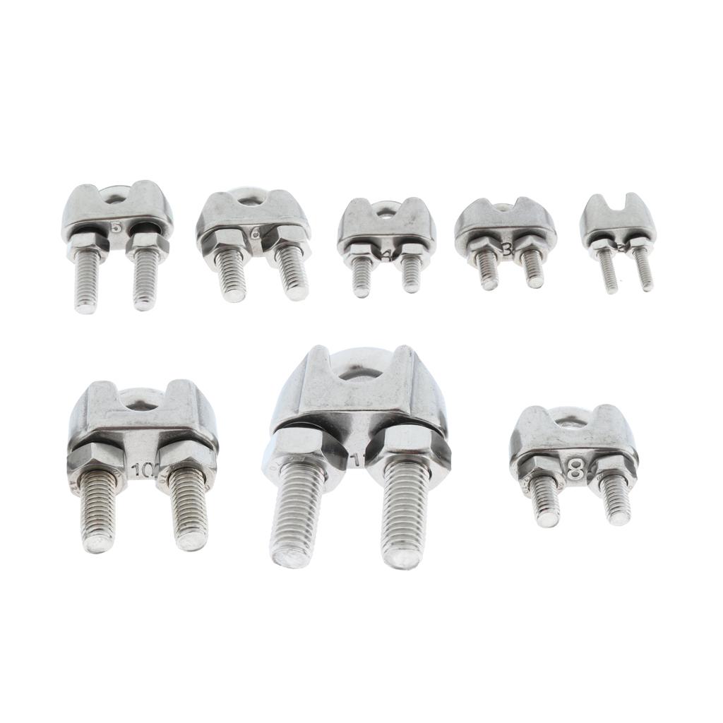 304 Stainless Steel M3//M5/M6 Bolt Saddle Clip Clamps Rope Clips 2mm /3mm /4mm /5mm /6mm /8mm