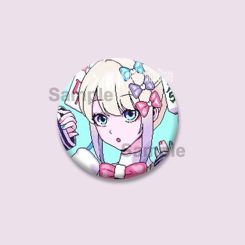 Pop Game Needy Streamer Overload Button Pins Cartoon KAngel Cosplay Badge Ame-chan Round Brooch Bag Hat Decor Jewelry Toys Gifts