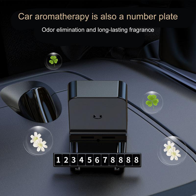 Solar Car Air Fresheners 2 In 1 Car Air Freshener Odor Eliminator With Temporary Car Parking Card Modern Record Player Shape Car