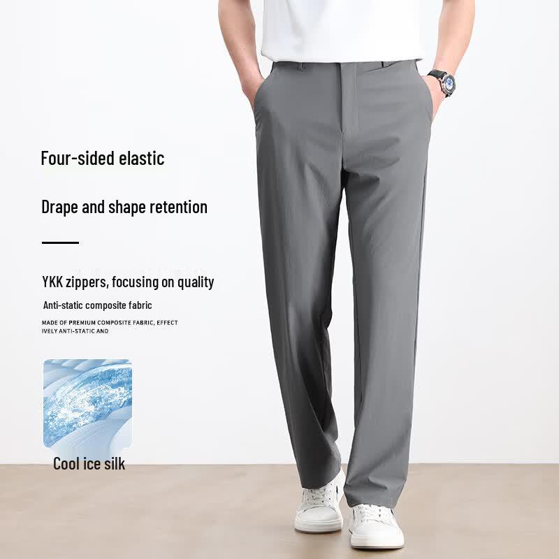Yiliteng Men s Straight-Fit Business Casual Pants 31
