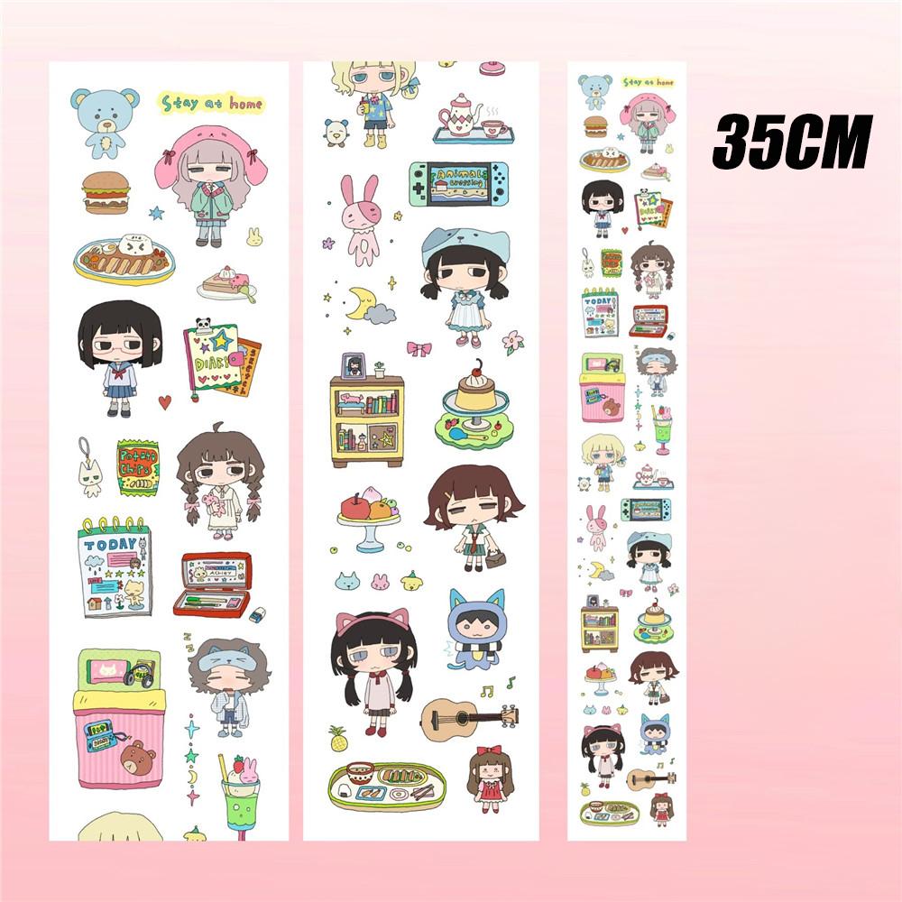 One Cycle Cute Hand-drawn Anime Cartoon Girl Stickers 35-50cm for Craft Supplies Scrapbooking Material Phone
