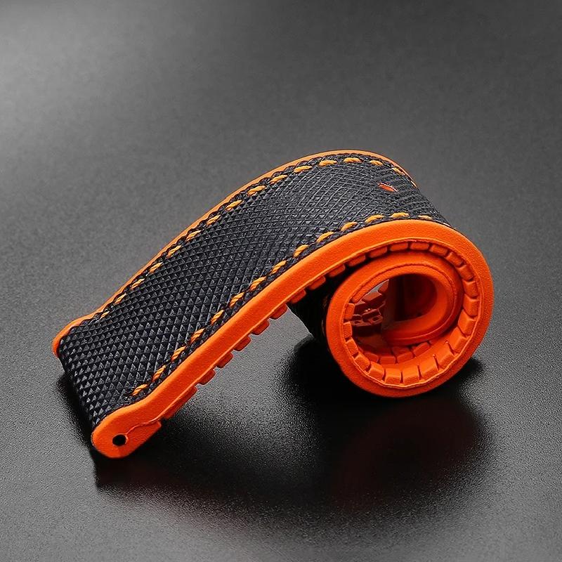 20mm 22mm 23mm 24mm Nylon Rubber Bottom Waterproof Watch Band for Longines IWC Pilot Mark 18 Seiko Omega Series Watchband Strap