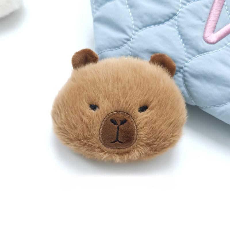 Cute Capibara Plush Keychain Schoolbag Pendant Kawaii Capipala Plushie Squeaky Accessories Stuffted Toy Pendant Friend's Gift