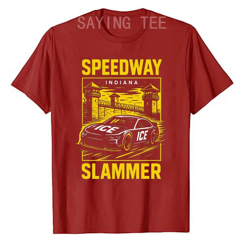 Speedway Slammer TShirt Unisexs Fashion Y2k Design Graphic Outfit Humor Funny ICE Racing Aesthetic Clothes Short Sleeve Saying Tee S
