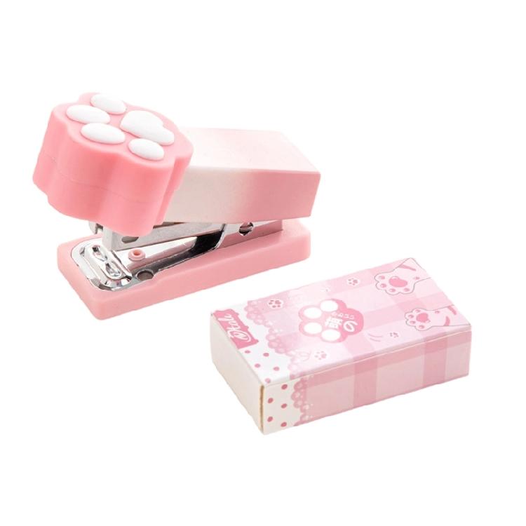 

Small Feline Themed Stapler Small Cats Paws Design Office Stapler Easy to Carry Great for Hand Fatigue Reduction рожевий