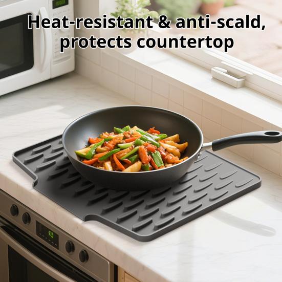 Yousheng Silicone Drain Mat Heat-resistant Non-slip Kitchen Drying Pad Water Drainage Design Hotel Kitchen Utensil Drying Pad