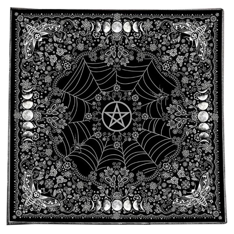 Bird Moon Pattern Astrology Tablecloth Tarots Divinations Tablecloth Altars Cloth Divinations Board Game Accessory