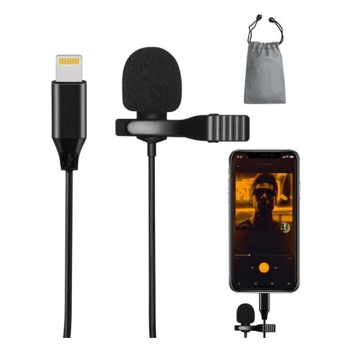 iPhone/iPad Condenser Microphone, Pin Microphone, Lightning Connector, Lip Type, Supports Recording Only, Youtube/Vlog/TikTok/Instagram/TwitCasting/Ni