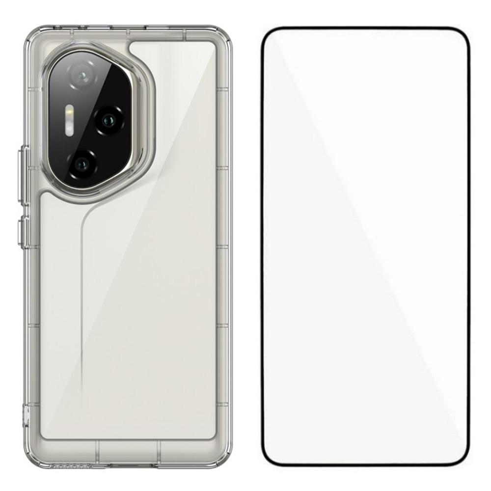 

WANLONFENG MF Series for Honor 300 Pro Case TPU Acrylic Clear Phone Cover with Tempered Glass Film Type A