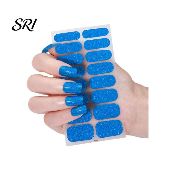 DIY Nail Strip Glitter Polish Strips with File Easy Apply Remove Self Adhesive Women Stickers Full Sticker Home Manicure Art Decoration Wrap Decals