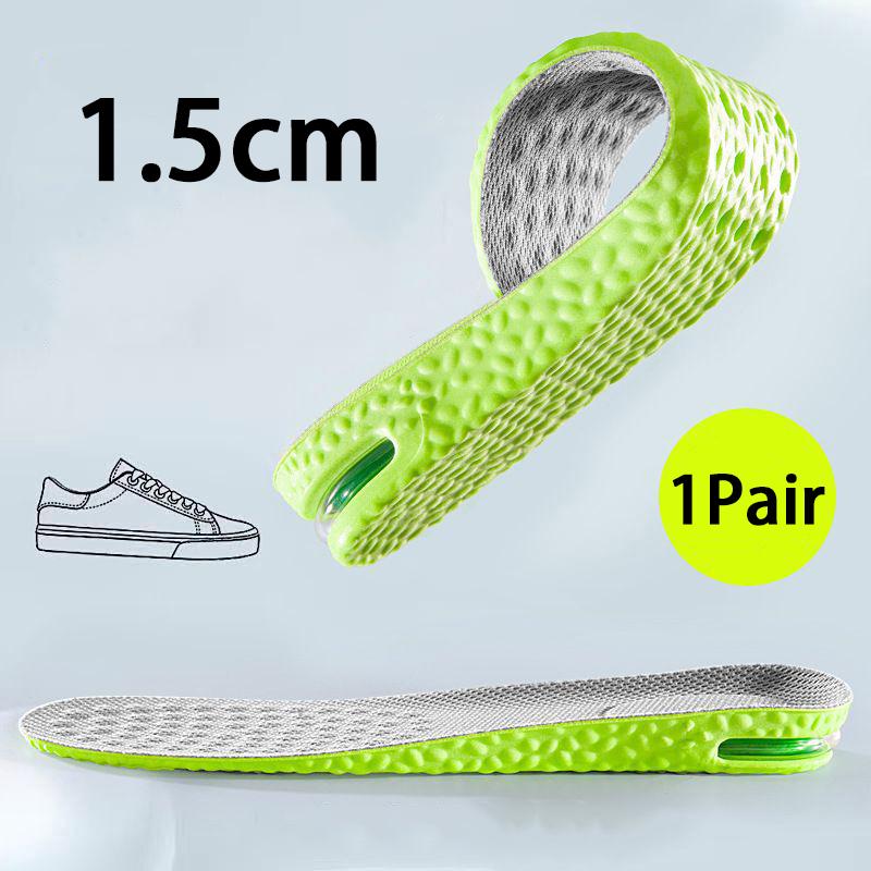 Air Cushion Height Lift Insoles, 3-Level Adjustable Inserts, Shock Absorbing Comfortable Elevator Insoles for Sneakers & Boots