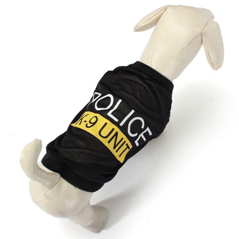 Stilvolles Haustier Hund Schwarz Polizei K-9 Einheit Weste T-Shirt Für Modische Welpen Und Katzen