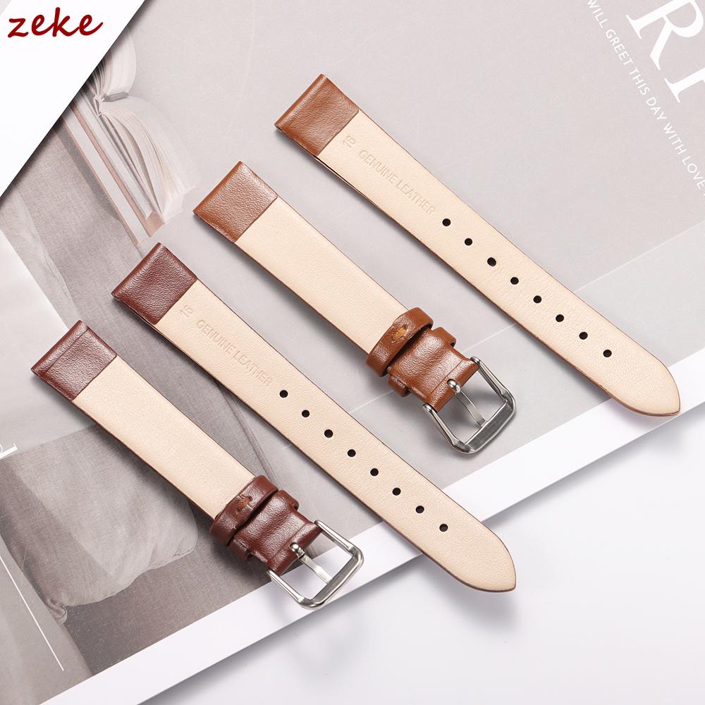 Genuine Leather Watch Bracelet Womens Fashion Watchband Wristwatches Mini Band 10mm 12mm 14mm 16mm Red White Color Small Strap