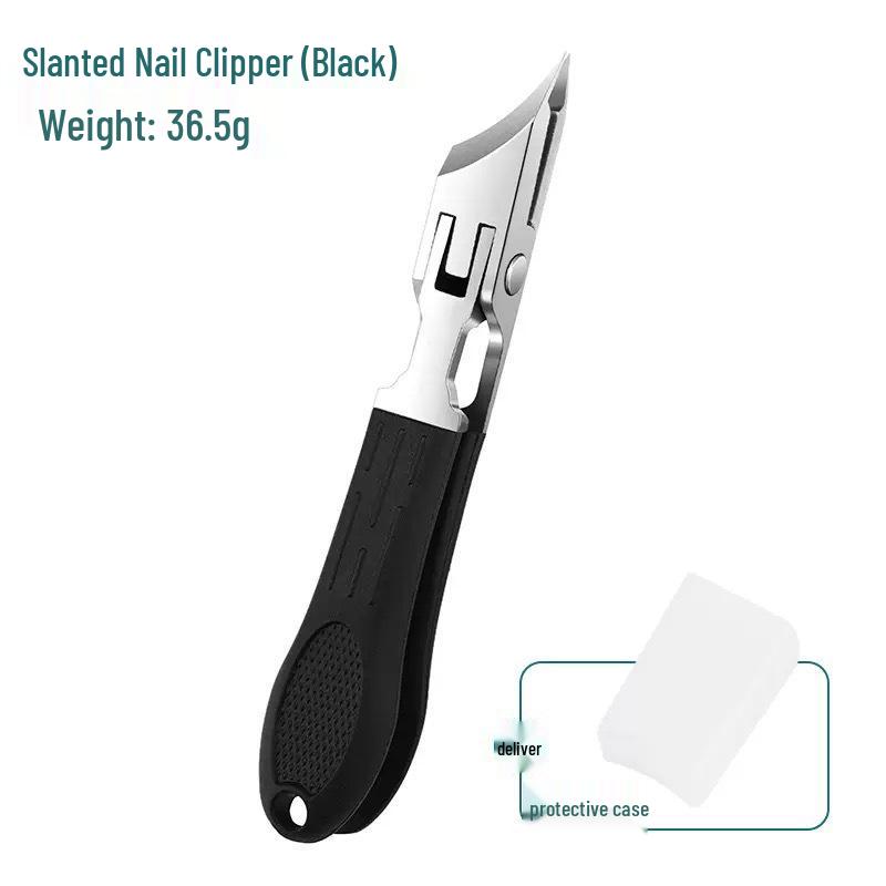 Super Sharp Oblique Nail Clippers: Large Opening, Anti-Splash, Pointed Mouth for Ingrown and Thick Toenails