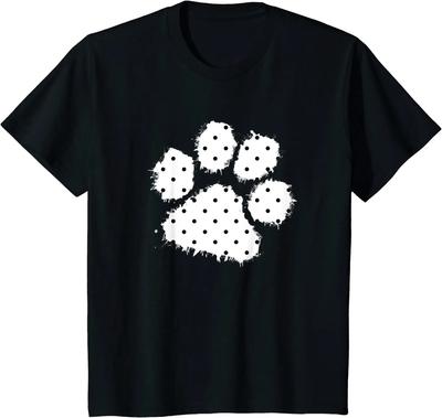 Schattig Polka Dot Hondenpootafdruk Wit Zwart Huisdier T-shirt Harajuku Herenkleding Shirt Streetwear Vintage T-shirt Vrouwen Jong Katoen