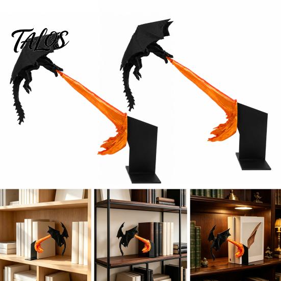 Feuerspeiende Drachenfigur für Schreibtisch Bücherregal Dekoration, 3D-gedruckter Drache, Fantasy Flug Sammlerstücke Thema Dekorationen Skulptur Haus
