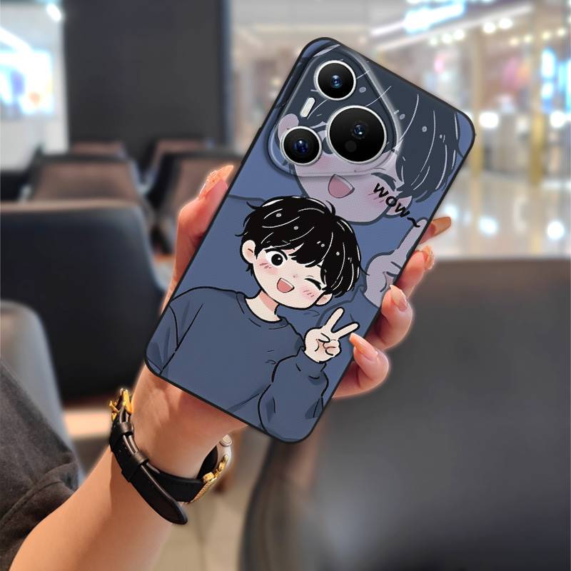 Full wrap Protective Phone Case For Huawei P70 Pro/Pura 70 Pro+ Back Cover TPU Waterproof Cartoon Couple Phone Pouch