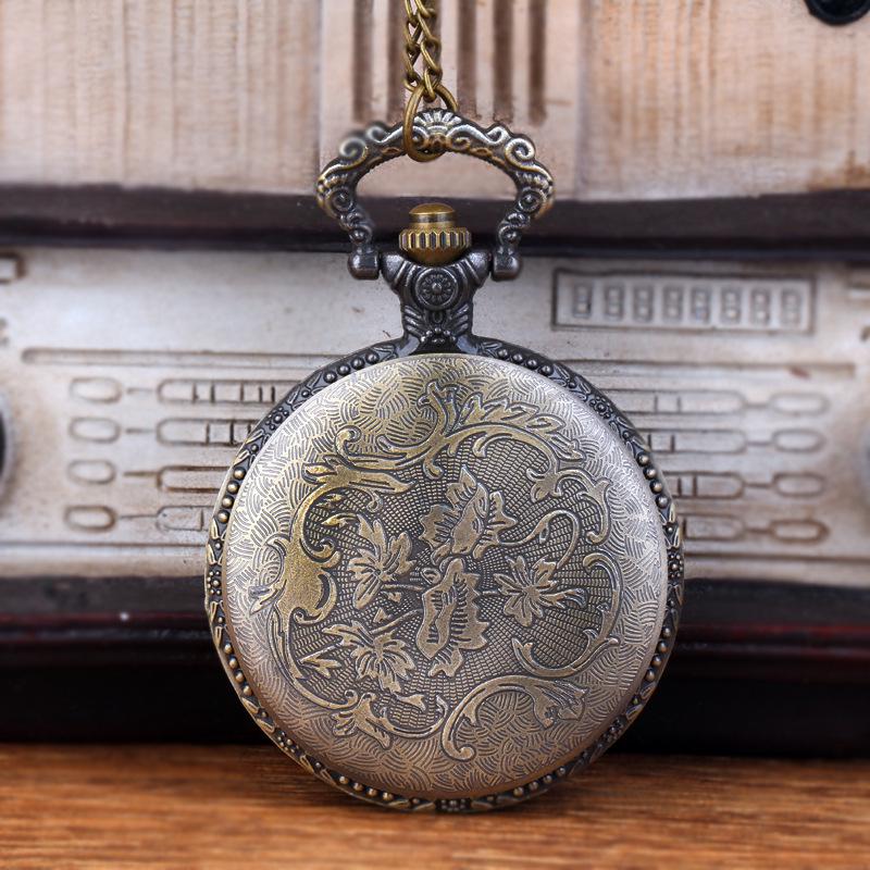 Antique Bronze Hammer & Sickle Pocket Watch with Earth Relief and Wheat Ears Design 1051