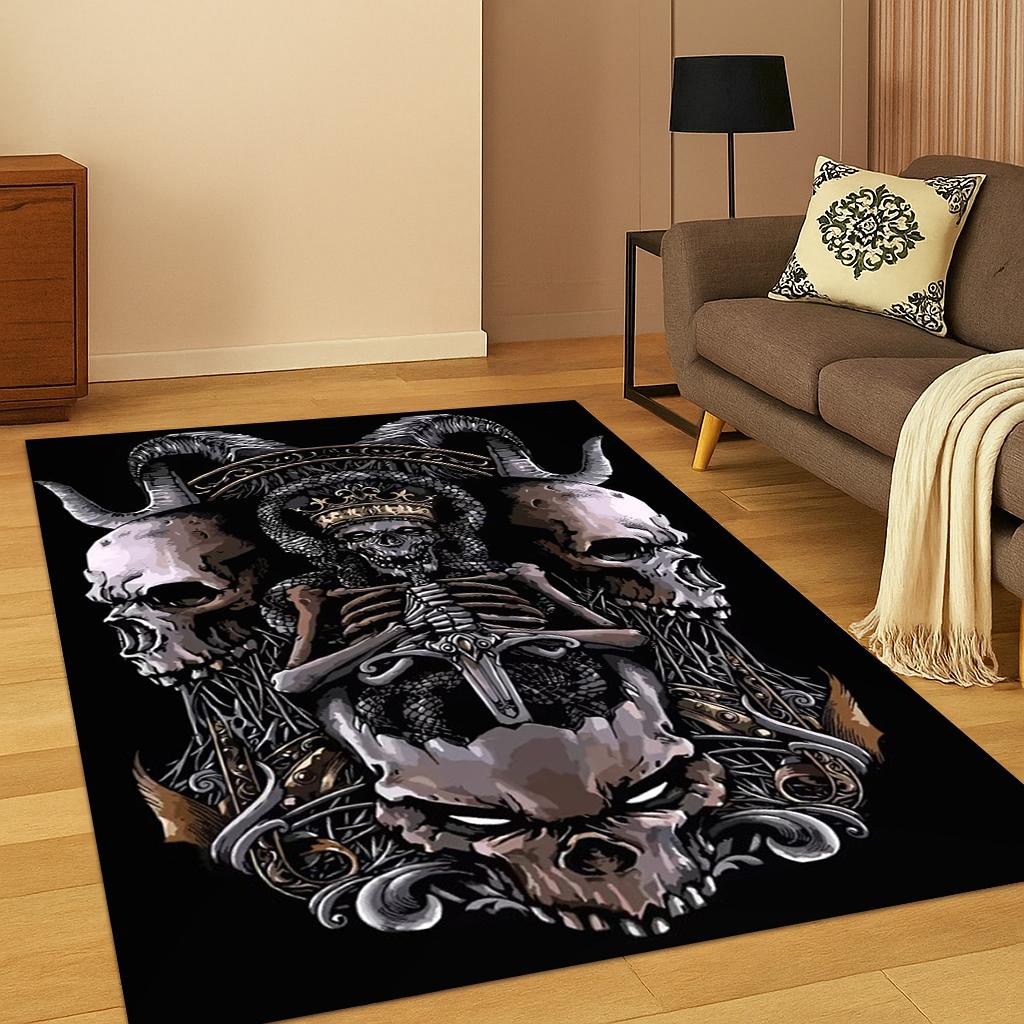 

Odin Viking Skull Symbol Valknut Nordic Valhalla Carpet Rug for Living Room Bedroom Home Sofa Decoration,Area Rug Non-slip Mat 40x60cm