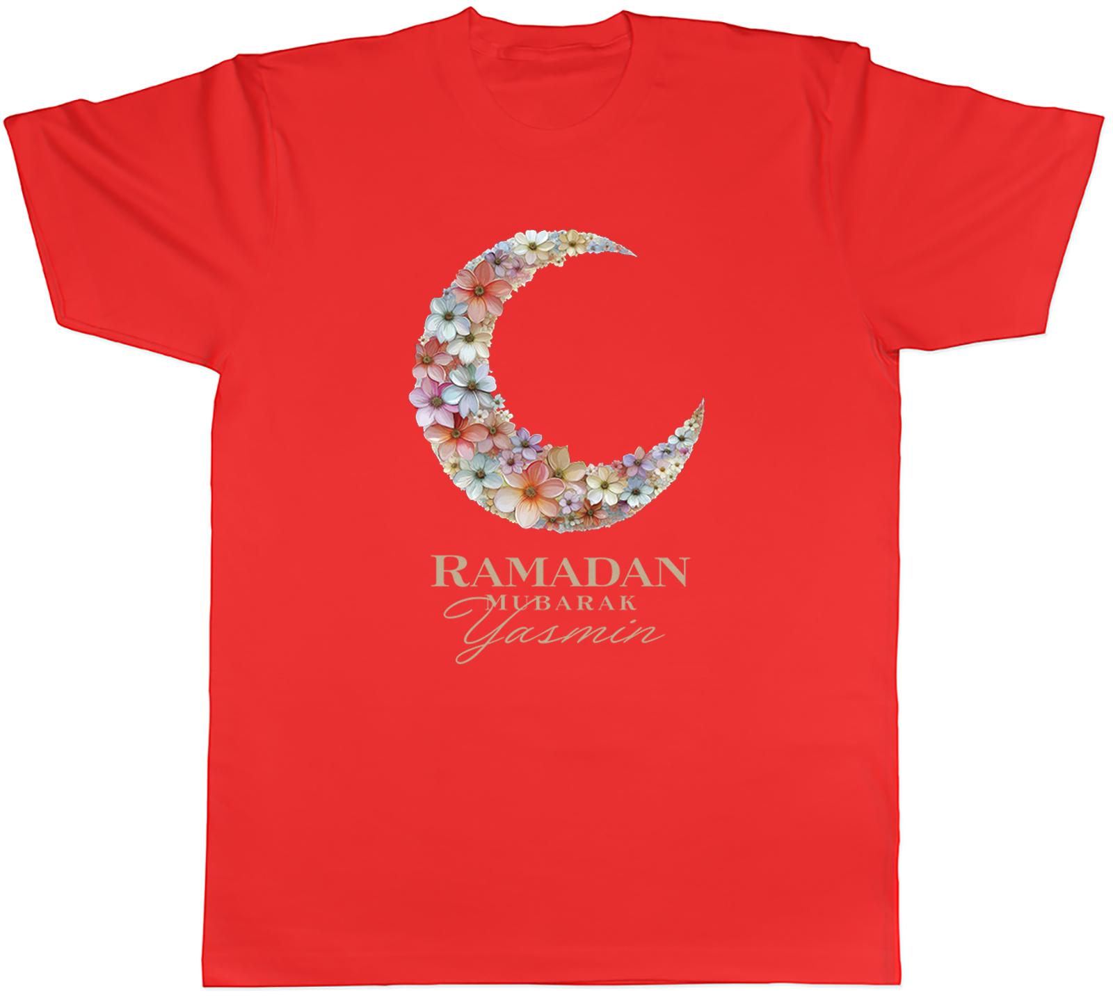 Personalised Ramadan Mubarak Flower Moon Unisexs TShirt Tee Gift Top S