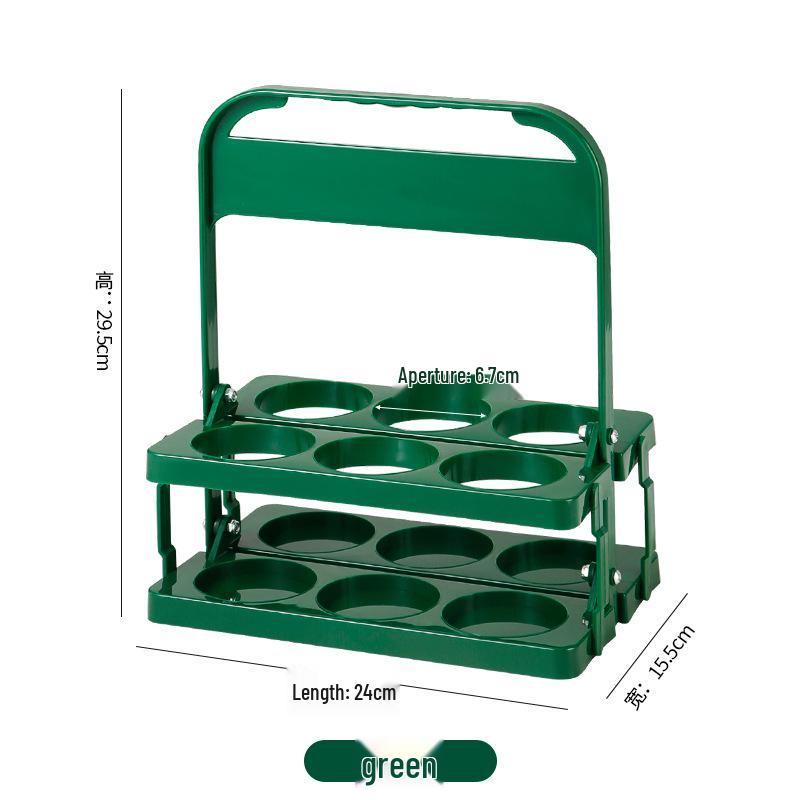 Compact Plastic Foldable Wine & Beverage Holder - 6-Bottle Capacity