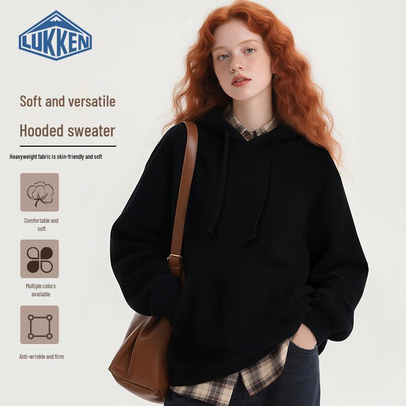 

LUKKEN Unisex Solid Color Hooded Pullover Sweatshirt 2XL