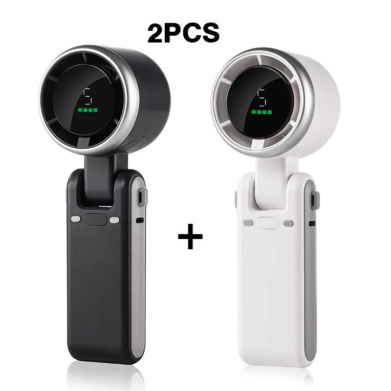 

2PCS Hands Free Neck Fan-5-Speed Portable USB Rechargeable Mini Foldable Personal Cooling Fan for Gym/Office/Outdoor Activities