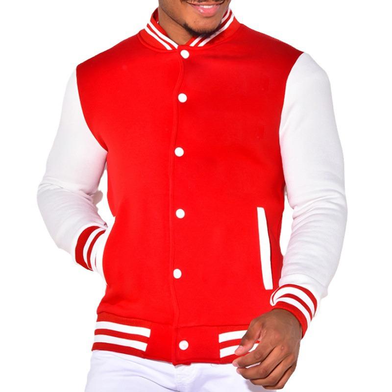 Jaqueta de Beisebol Masculina Versátil em Fleece - Roupa Casual para Primavera/Outono/Inverno
