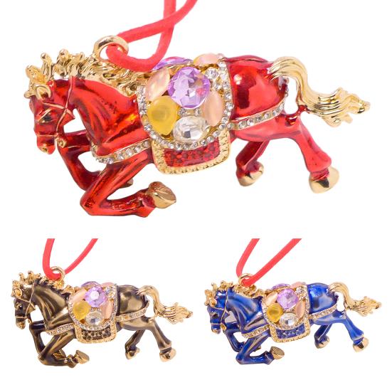 Pferd Weihnachtsschmuck Strass Baumdeko Glückliches Tierkreiszeichen Thema Festliche Feiertagsdekoration