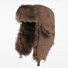 Unisex Warm Fleece Lined Peaked Cap Winter Hat With Ear Protection Adjustable Fit Cotton Blend Beanie Cold Weather