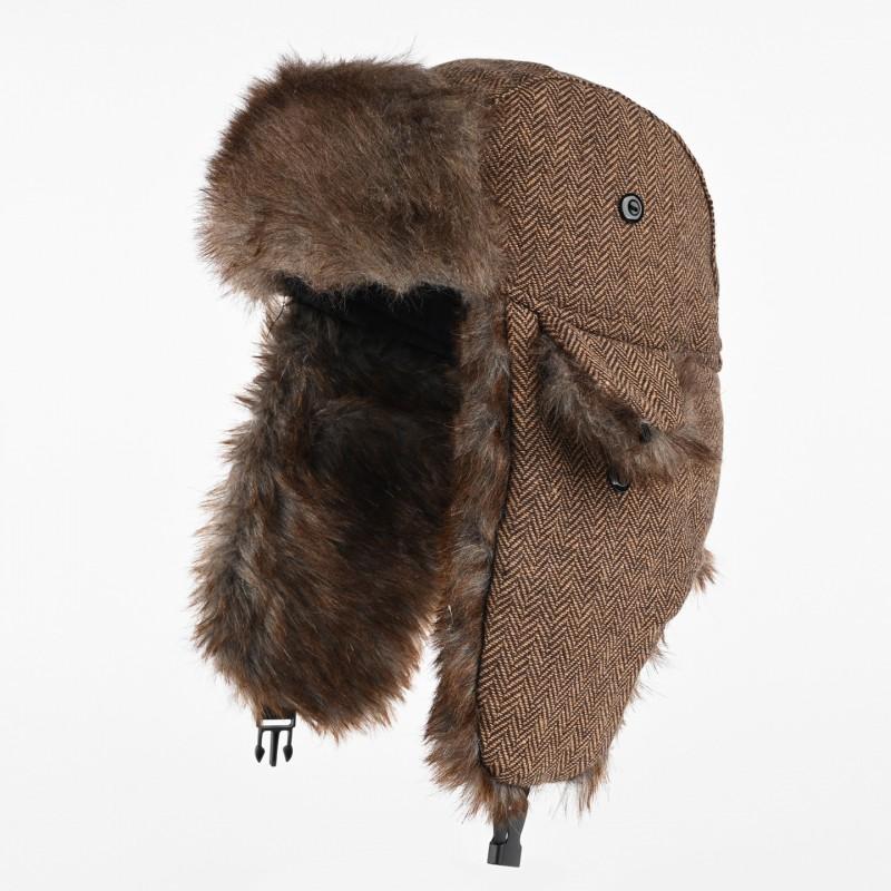Unisex Warm Fleece Lined Peaked Cap Winter Hat With Ear Protection Adjustable Fit Cotton Blend Beanie Cold Weather