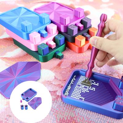 Efficient Beads Painting Accessory Tray Includes Cover And Small Bin For Spill Proof Crafting Easy To Cleaning