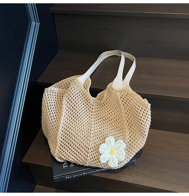 Látkové tašky přes rameno s velkou kapacitou Letní nové děrované dámské tašky Výprodej 2026 Nové plážové prázdninové květinové dámské kabelky