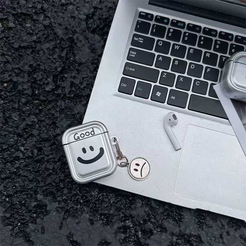 Tide Brand Electroplating Smiley Face Is Suitable for AirPods 1 Generation Protective Cover Apple 1/1 Generation Five or Seven Generation Earphone