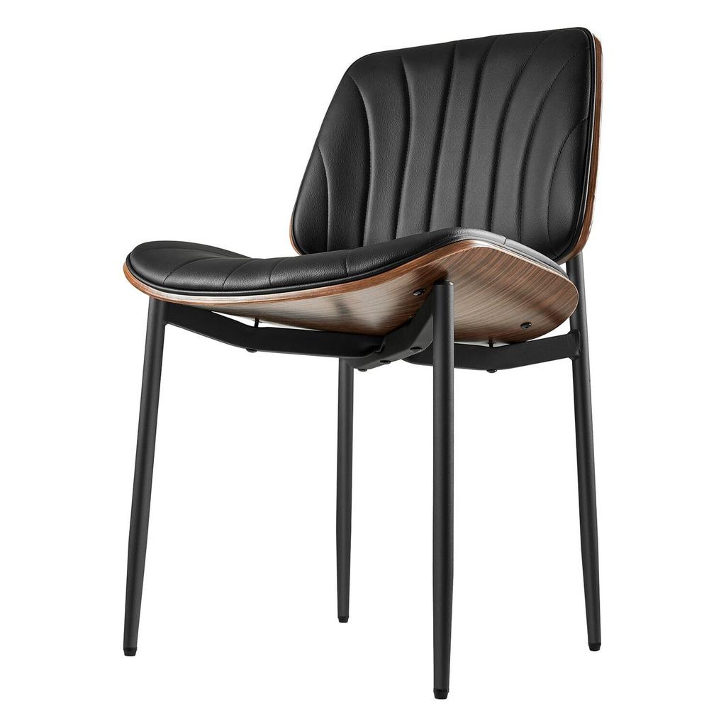 Modern Dining Room Accent Chairs Set of 4, Upholstered Leather Side Chair for Dining Tables, Space-Saving Kitchen Table Chair with Thick Cushions and