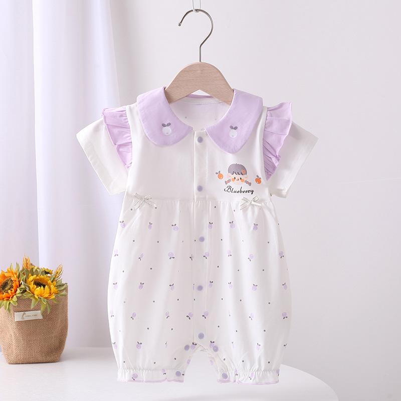 Infant And Children'S Clothing Baby Romper For Summer Short-Sleeved Romper For Girls Baby Home Wear Lightweight For Going Out