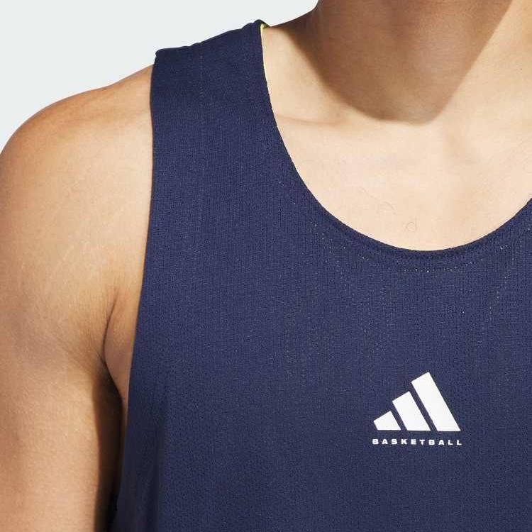

Adidas Soft Comfortable Stylish Breathable Tank Top Men Tops Deep-Indigo Pure-Sulfur JN4707 XL