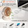USB Plug In Small Desktop Fan 6 Inch Table Fan 3 Speed 140° Manual Tilt and 120° Auto Oscillation For Home Office Bedroom