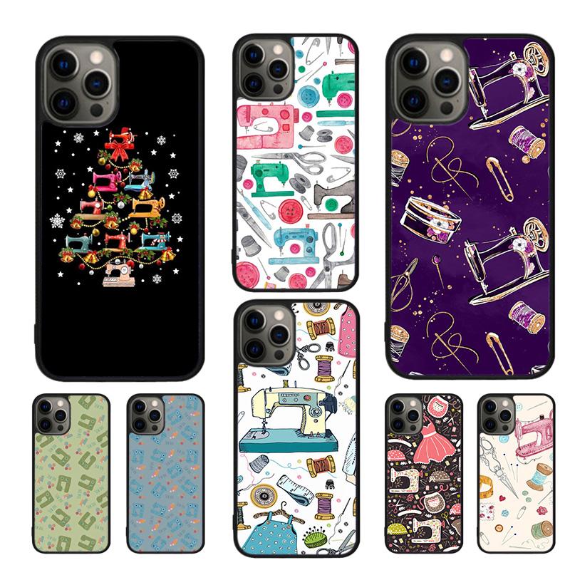 Vintage Sewing Machines Phone Case For iPhone 17 Air 16 15 14 11 12 13 Pro MAX Plus coque Cover Shell
