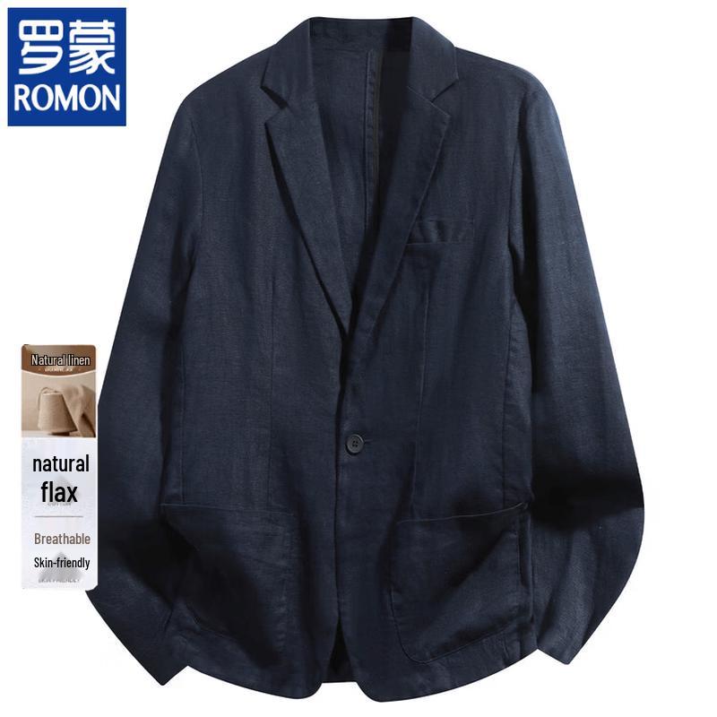 ROMON Men s Summer Linen Casual Blazer M