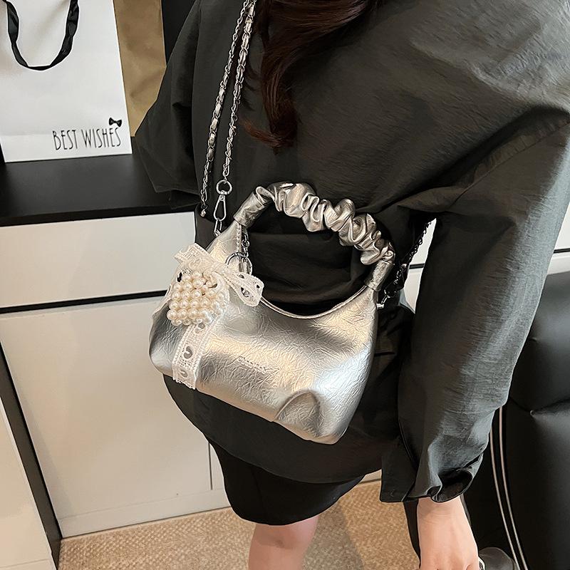 Original niche design chain silver underarm bag light luxury popular bag 2025 new women's messenger bag