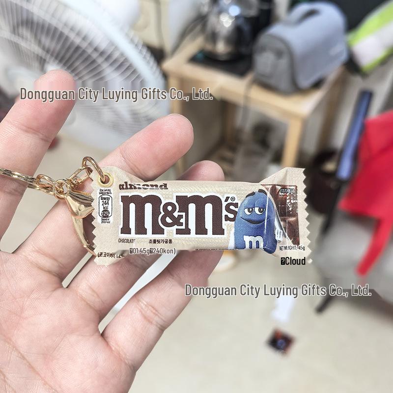 Colorful M&M Chocolate Candy Keychain & Snickers Pendant Claw Machine Gift