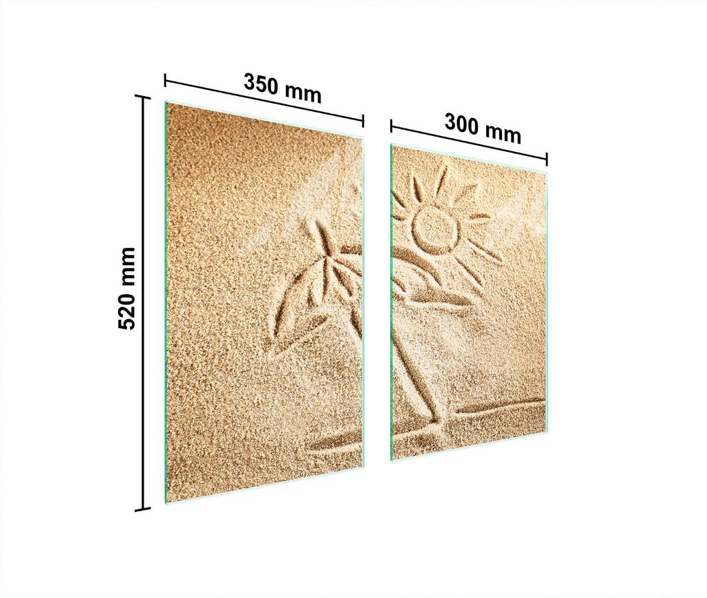 SZKLANA PŁYTA OCHRONNA DO KUCHNI 65x52 PLAŻA